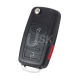 FCC NBG92596263 PN 1K0959753P Flip Remote Key 4 Button 315Mhz ID48 chip for 2006-2011 Volkswagen Jetta Golf