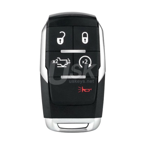 FCC GQ4-76T Smart Key Shell 5 button for 2019-2021 Dodge Ram 2500 3500 4500 5500 PN 68375456AB