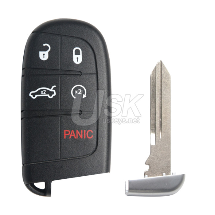 Chrysler 200 300 Dodge Charger Journey Challenger 2019-2021 FCC M3M-40821302 Aftermarket Smart Key 5 Button PN: 68394195AA / 68394191AA / 68155687AA