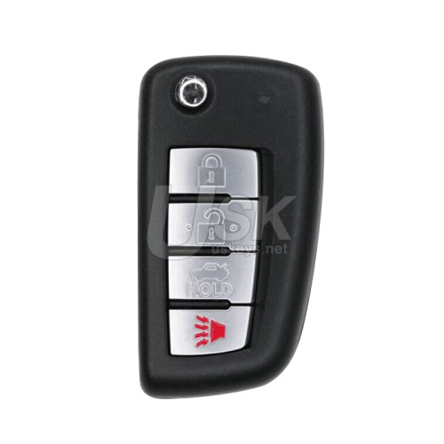 P/N 28268-5W501 Nissan Sentra Altima Armada Infiniti FX35 FX45 2011-2018 4-Btn Flip remote key 315mhz Fcc KBRASTU15 28268-ZB 46 Chip Radio Waves