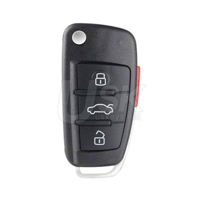 Audi A3 A4 A5 A6 A8 TT 2006-2010 FCC NBG009272T Aftermarket Flip Key 4 Button PN 8P0 837 220 E  8P0 837 220 G 8P0837220E  8P0837220G