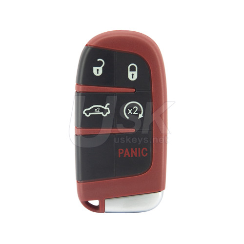 Dodge Charger Challenger Dart 2011-2017 FCC M3N-40821302 Aftermarket Red Smart Key 5 Button PN 5026676AC 56046777AB 05026676AE 68225803AB