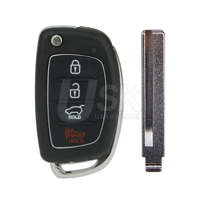 Hyundai Santa Fe 2015-2019 (Not Support Sport Version) FCC TQ8-RKE-4F31 Aftermarket Remote Flip Key 4 Button PN 95430-2W110