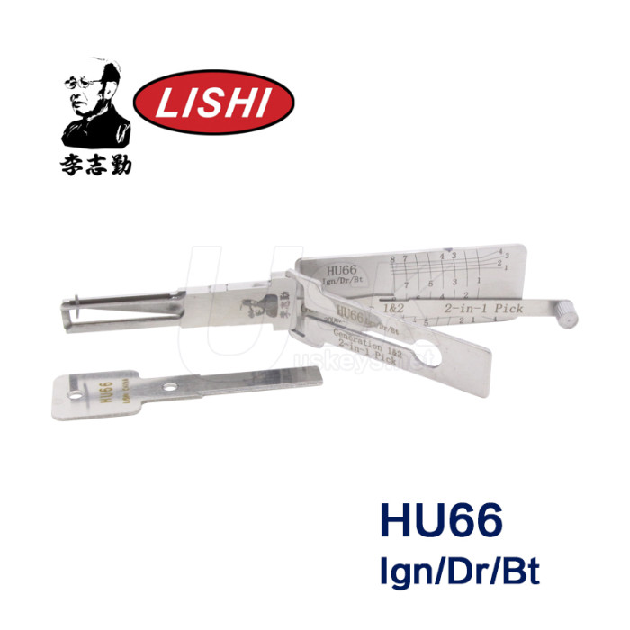 Audi Ford VW Porsche Original Lishi HU66 Ign/Dr/Bt 2 in 1 Auto Pick and Decoder