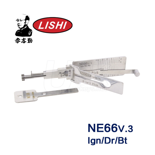 Volvo Original Lishi NE66 v.3 Ign/Dr/Bt 2 in 1 Auto Pick and Decoder