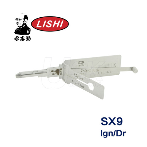 Original Lishi SX9 Ign/Dr 2 in 1 Auto Pick and Decoder