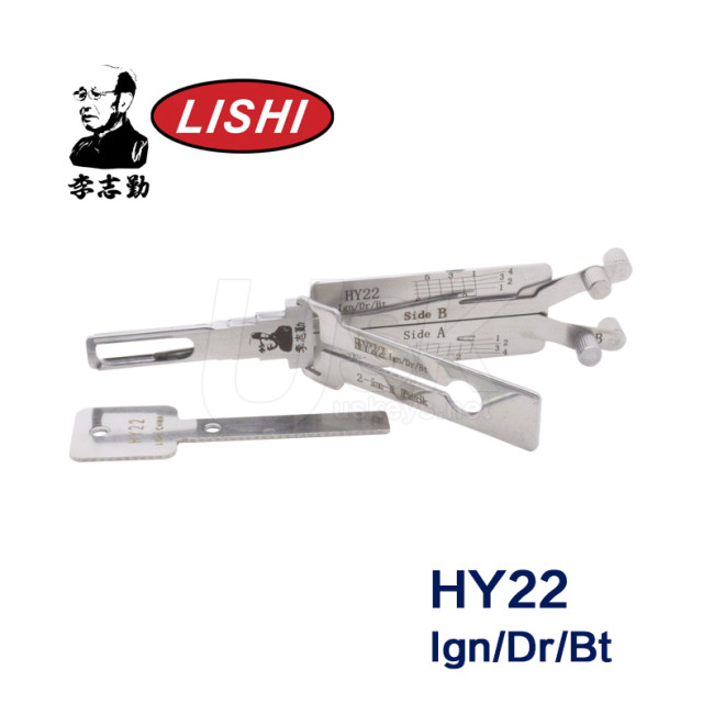 Hyundai Kia Original Lishi HY22 Ign/Dr/Bt 2 in 1 Auto Pick and Decoder