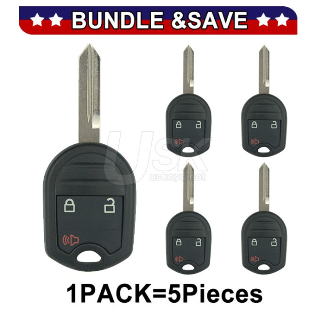 (Pack of 5) Ford Edge Explorer Focus 2007-2020 FCC CWTWB1U793 Aftermarket Remote Head Key 3 Button PN 164-R8070