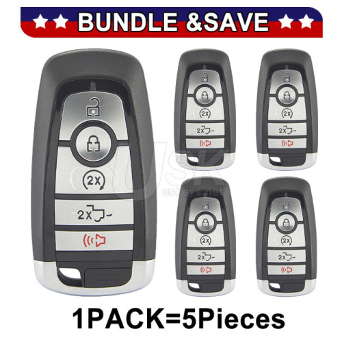 (Pack of 5) Ford F150 F250 F350 2017-2020 FCC M3N-A2C93142600 Aftermarket Smart Key 5 Button PN 164-R8166
