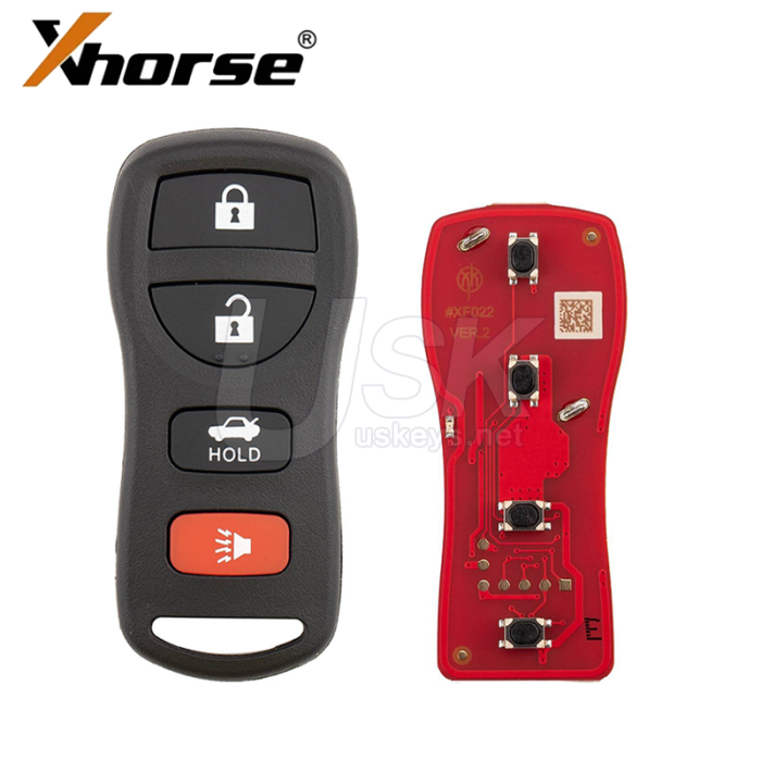 Xhorse XKNI20EN Nissan Style Universal Wire Remote Key 2nd Generation 4 Button (New Version of XKNI00EN)