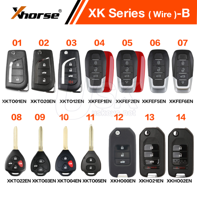 Xhorse XK Series Universal Remote Wired Remote Key-B