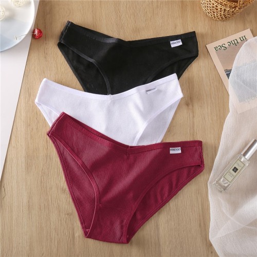 Women Sexy Panties Cotton Underwear Female Panties Solid Color Underpants Low Rise Woman Briefs