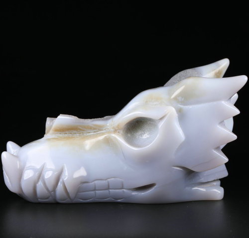 5.5'' Druzy Agate Dragon Skull S270