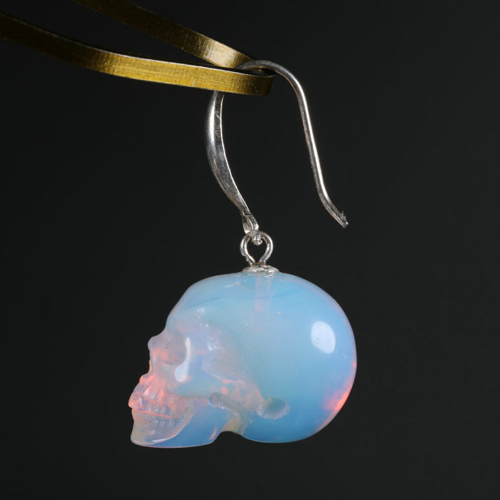 0.7 '' Lab Grown Opal Q58 earrings sterling silver