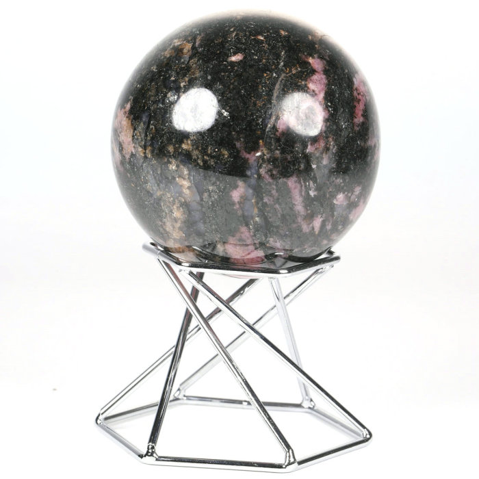 2.6 '' 2.3 '' Canada Pink & Black Rhodonite P826 P831 （stand not included）