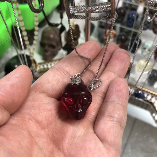 Red Obsidian Alien pendants