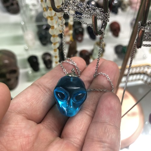 Blue Obsidian Alien pendants