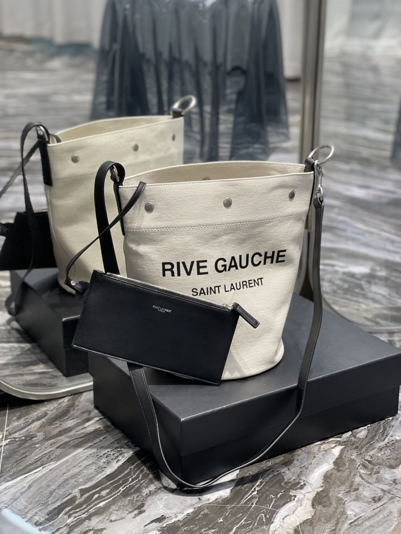 YSL Rive Gauche Bucket Bag In Linen