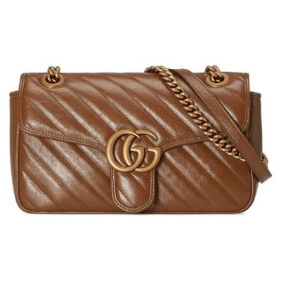 Gucci Women's Brown GG Marmont Mini Matelassé Shoulder Bag