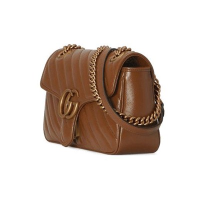 Gucci Women's Brown GG Marmont Mini Matelassé Shoulder Bag
