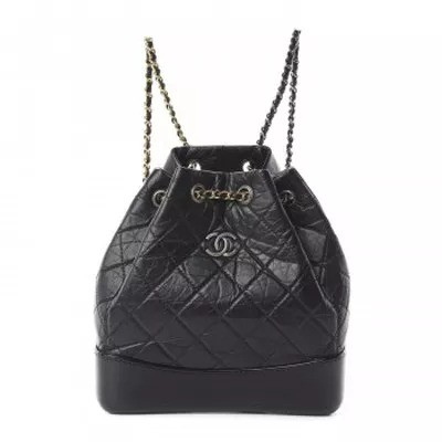 CHANEL Aged Calfskin Quilted Small Gabrielle Backpack Black