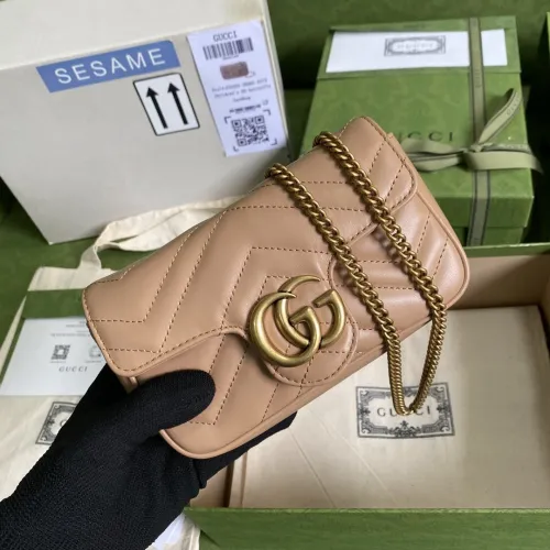 Top Original Gucci Leather GG Marmont Shoulder BAGS 476433