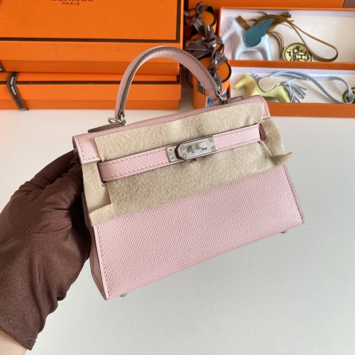 Top Hermes Mini Kelly 19CM Handmade handbag Shoulder Bags005
