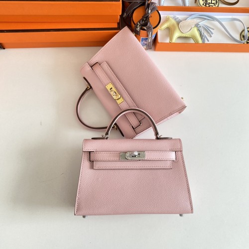 Top Hermes Mini Kelly 19CM Handmade handbag Shoulder Bags005