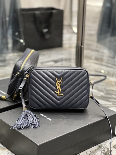 YSL top Navy blue loulou Camera Bag 520534