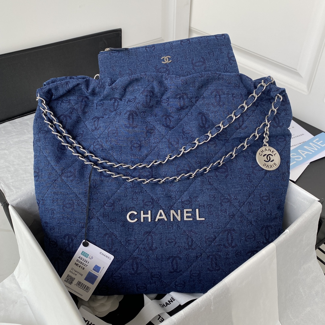 US$ 246.05 - 2022 Top New Original Chanel 22 denim bag Tote bags AS3261  AS3260 