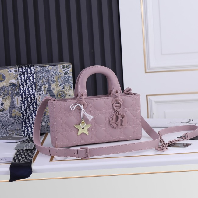 Medium Lady D-Joy Bag Pink Matte 2088 XB002 26cm