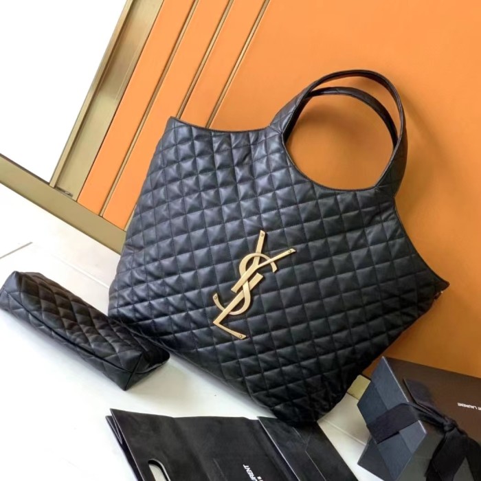 YSL ICARE MAXI SHOPPING BAG IN QUILTED LAMBSKIN