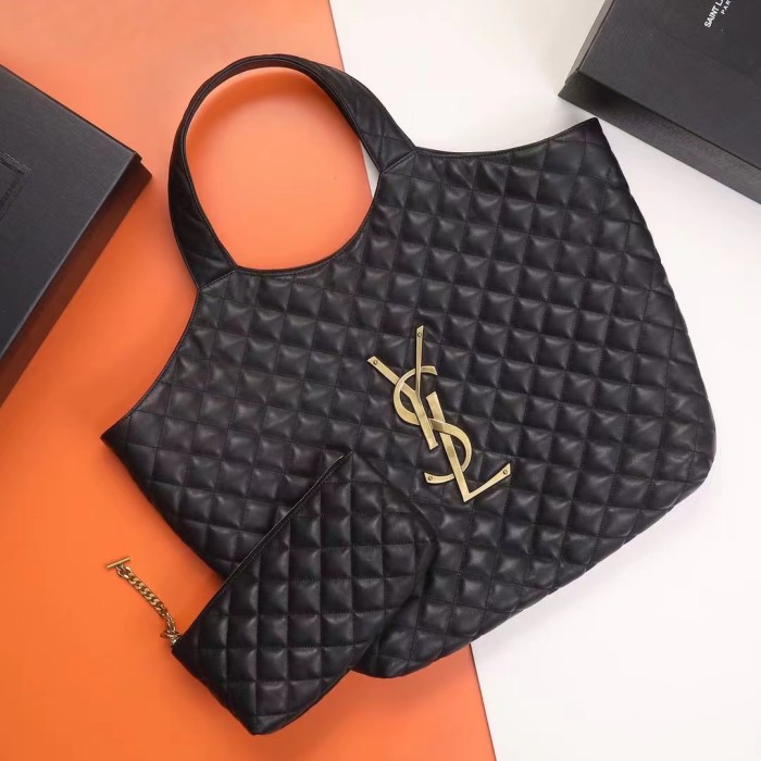 YSL ICARE MAXI SHOPPING BAG IN QUILTED LAMBSKIN