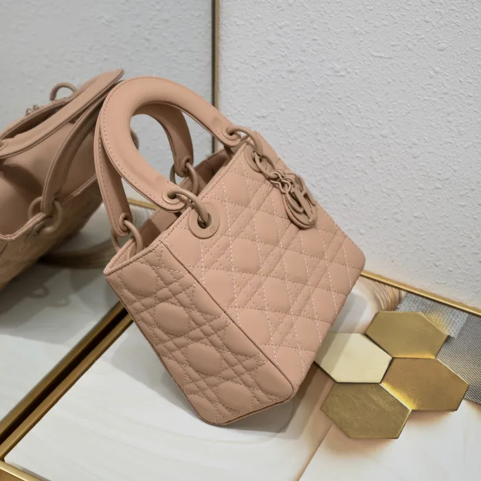 Small Lady Dior My ABCDior Bag Apricot Matte 2022 LM061 20cm
