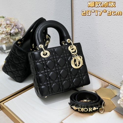 Small Lady Dior My ABCDior Bag Black Sheepskin LM061 20cm