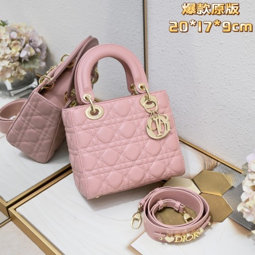 Small Lady Dior My ABCDior Bag Pink Sheepskin 1022 LM061 20cm