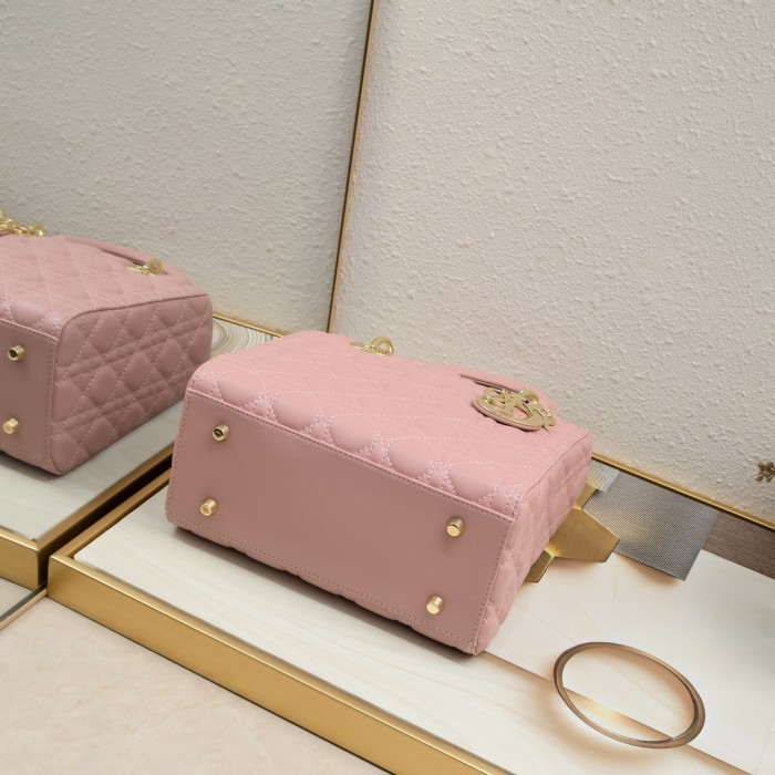 Medium Lady Dior Bag Pink Sheepskin LM071 24cm