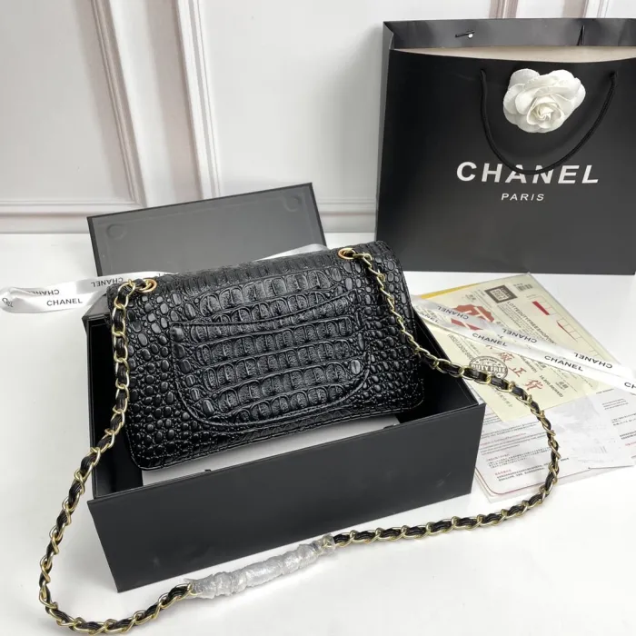 chanel Crocodile pattern bag 1112LM081 25cm