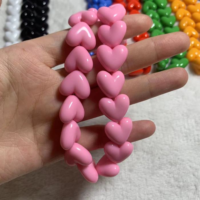 macaron color heart necklace (5pcs)