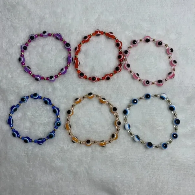 evil eye bead bracelet(6pcs)