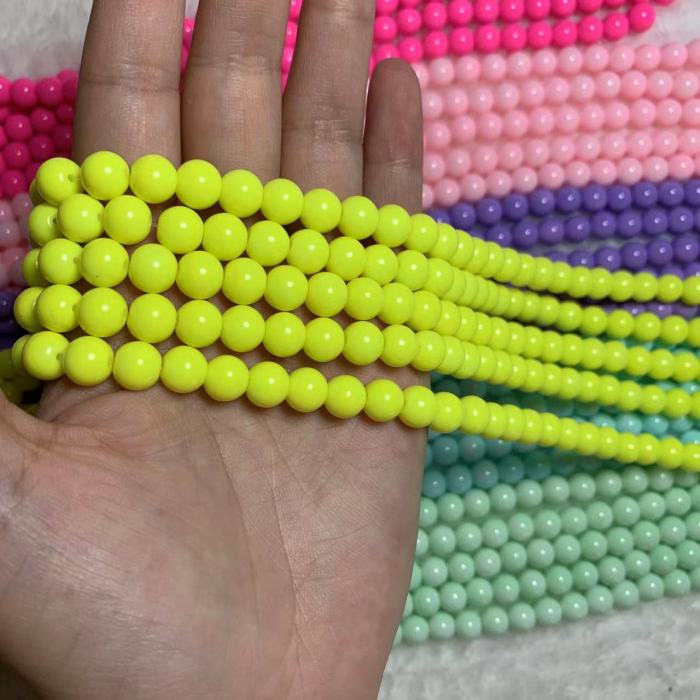 8mm pure color glass bead (50pcs)