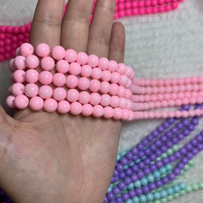 8mm pure color glass bead (50pcs)