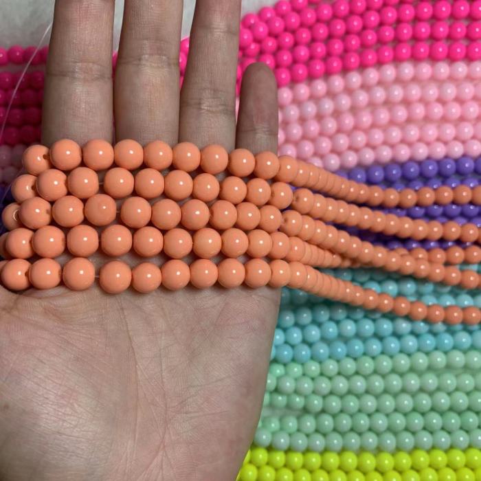 8mm pure color glass bead (50pcs)