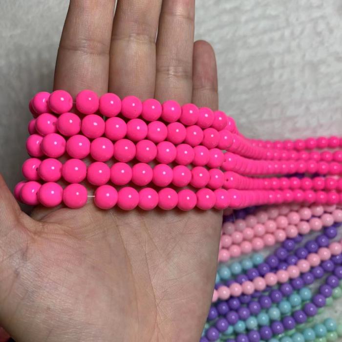 8mm pure color glass bead (50pcs)