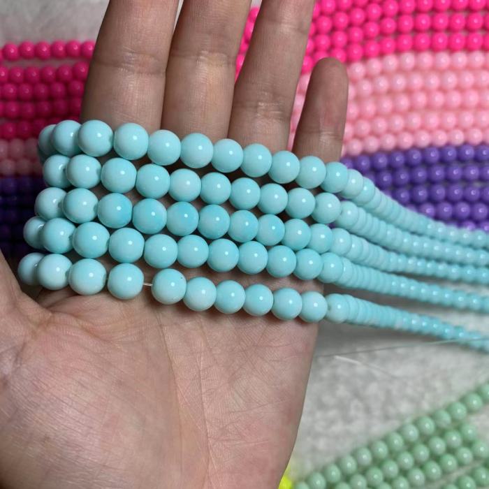 8mm pure color glass bead (50pcs)