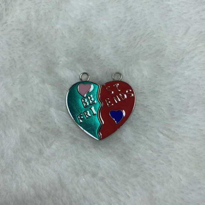 best friends heart charm(10pcs)