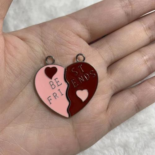 best friends heart charm(10pcs)