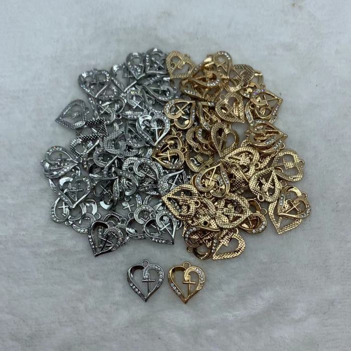 cross heart charms(10pcs)
