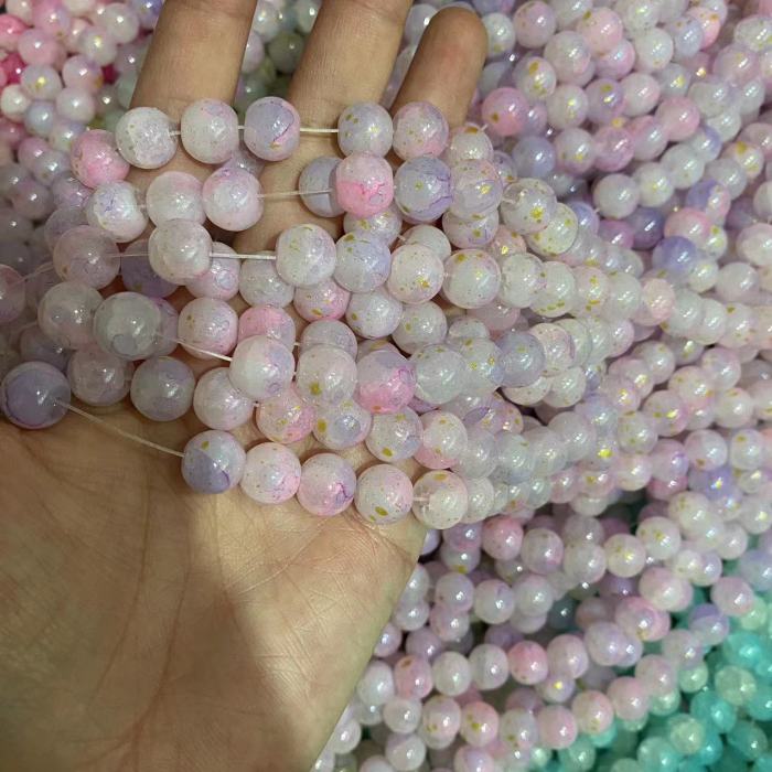 10mm mix styles glass bead(80pcs)