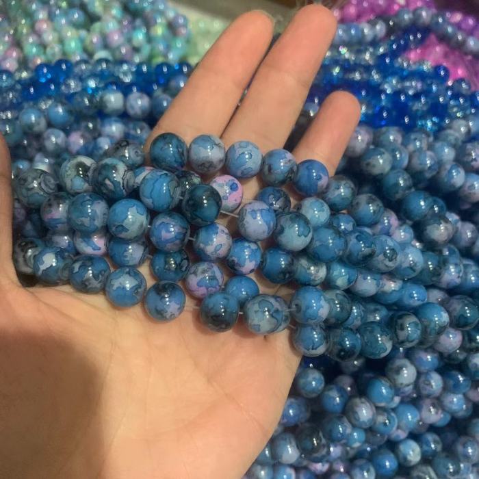 10mm mix styles glass bead(80pcs)